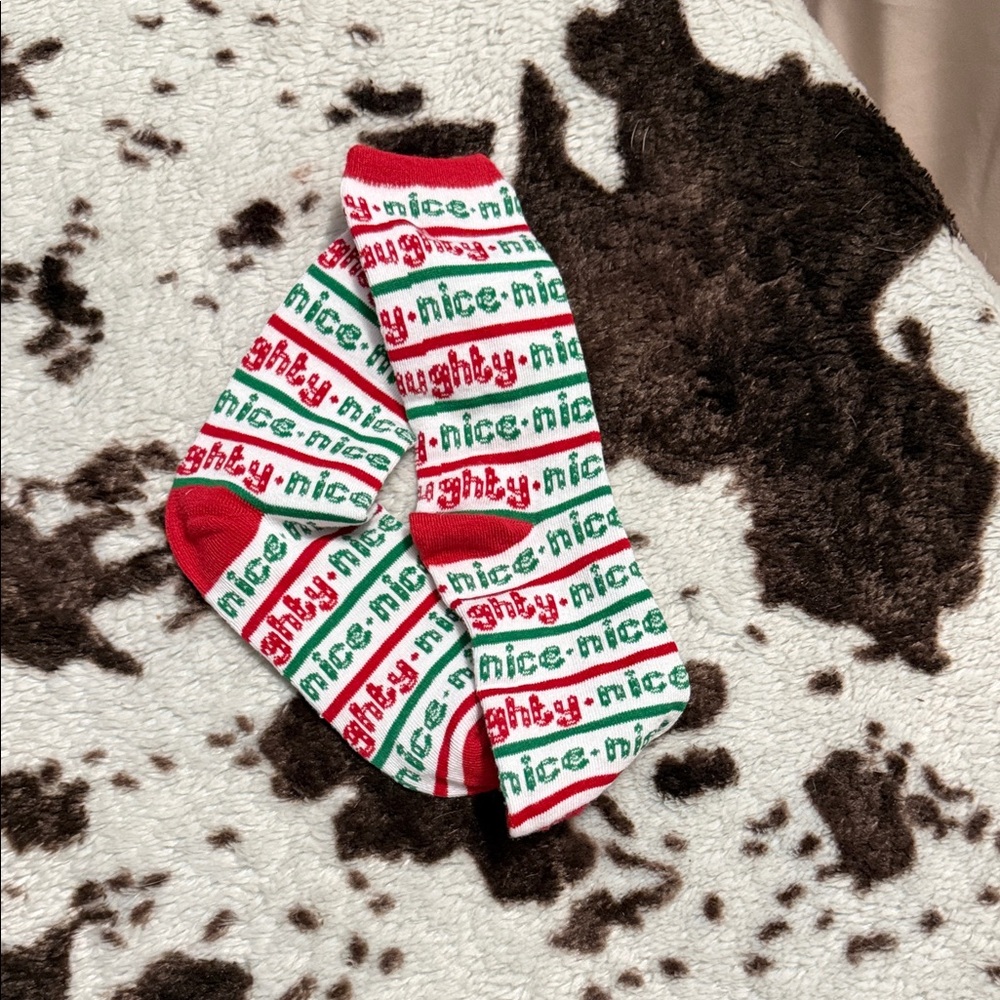 Festive Red and Green Socks